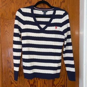 Ralph Polo Stripped V neck Sweater